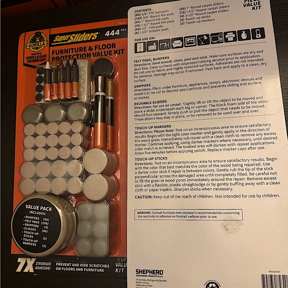 Furniture & Floor Protection Value Kit - Gray and Black